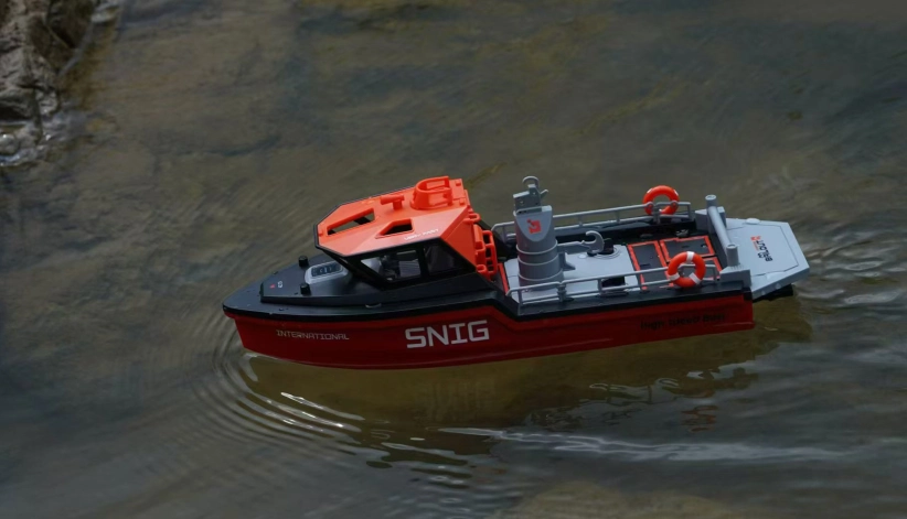 RC záchranný čln Snig brushless RTR, čierno-červená