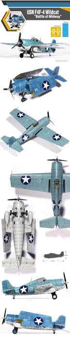 Model Kit lietadlo 12355 - USN F4F-4 Wildcat "Battle of Midway" (1:48)