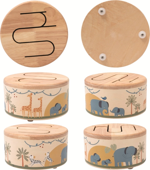 2Kids Toys Dřevěný bubínek Safari - poškozený obal