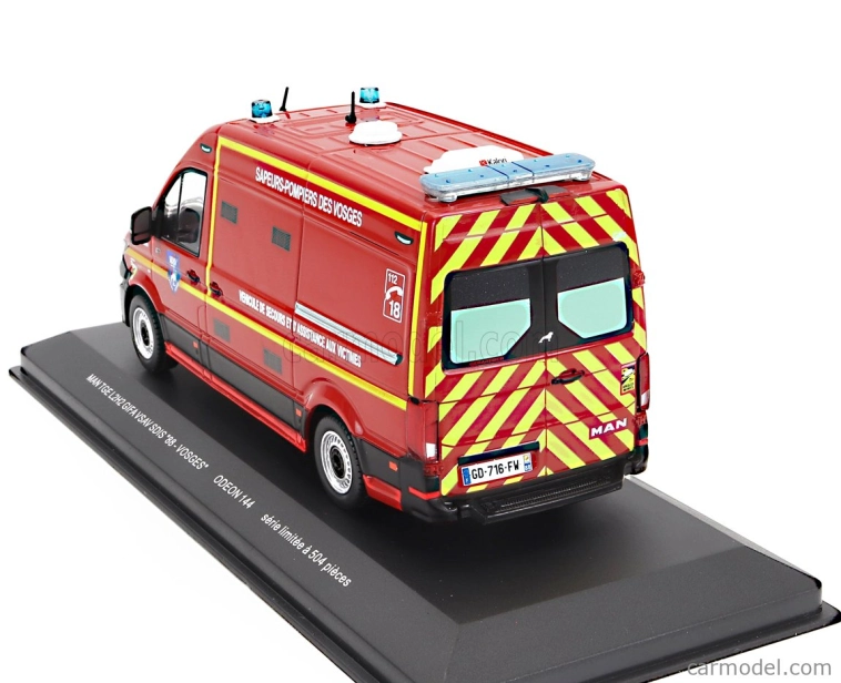 Odeon MAN Tge L2h2 Gifa Vsav Sdis 88 Vosges Vehicule De Secours Et D'assistance Aux Victimes Sapeurs Pompiers 2020 1:43 Červená Žlutá Černá