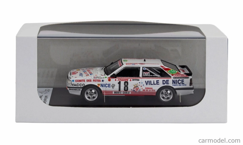 Trofeu Audi Quattro Coupe N 18 Rally Montecarlo 1987 Tchine - Gilles Thimonier 1:43 Bílá