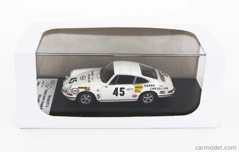 Trofeu Porsche 911s Coupe Team C.laurent N 45 24h Le Mans 1970 Claude Laurent - Jacques Marche 1:43 Bílá