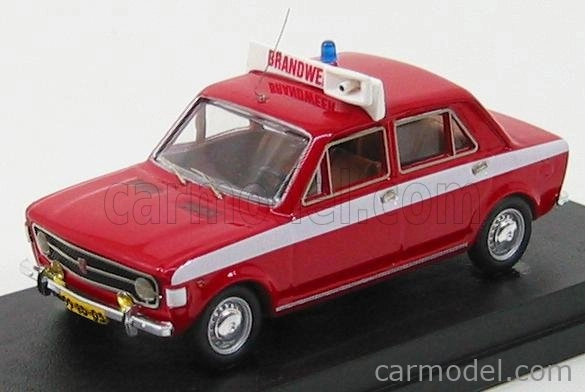 Rio-models Fiat 128 4 Porte Dutch Firemen - Fire Engine - Vigili Del Fuoco 1:43 Red