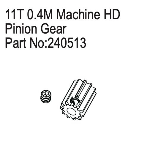 HBP240513 - Machined HD Pinion Gear, 11T 0.4M