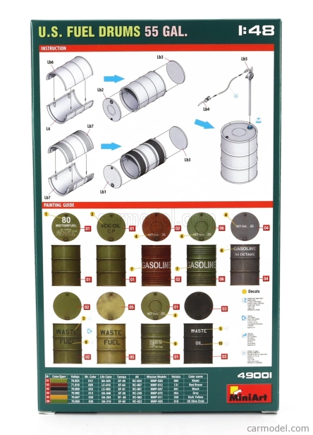 Miniart Príslušenstvo USA Sudy na benzín 55 gal. 1:48 /