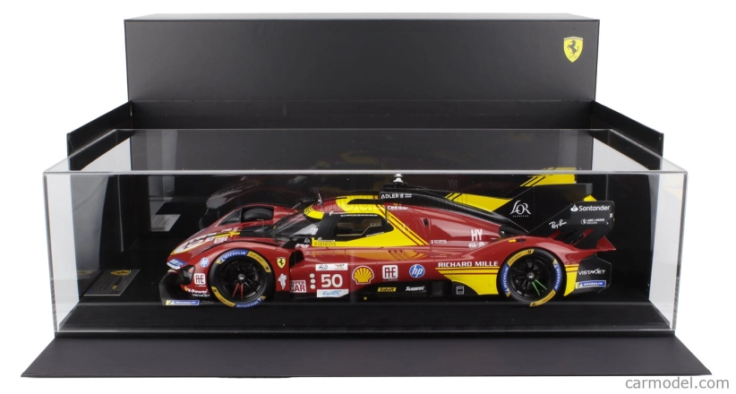 Looksmart Ferrari 499p 3.0l Turbo V6 Team Ferrari Af Corse N 50 Winner 24h Le Mans 2024 Antonio Fuoco - Miguel Molina - Nicklas Nielsen 1:12 Červená Žlutá Černá