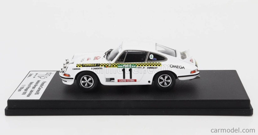Trofeu Porsche 911 Carrera Rs (nočná verzia) N 11 Rally Portugal 1976 Antonio Borges - Joao Anjos 1:43 Biela