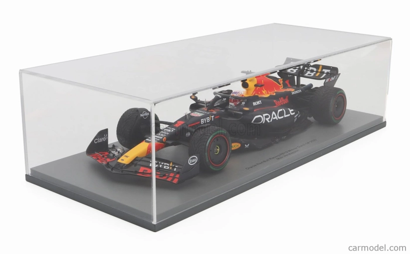 Spark-model Red bull F1  Rb19 Team Oracle Red Bull Racing N 1 World Champion Winner Dutch Gp 2023 Max Verstappen 1:18 Matt Blue