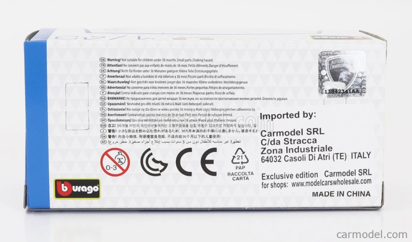 Bburago Lamborghini Countach LPI 800-4 1:43 bílá