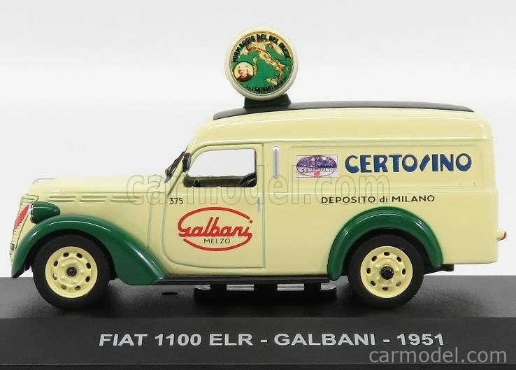 Edicola Fiat 1100 Elr Van Galbani Certosino Deposito Di Milano 1951 1:43 Cream Green