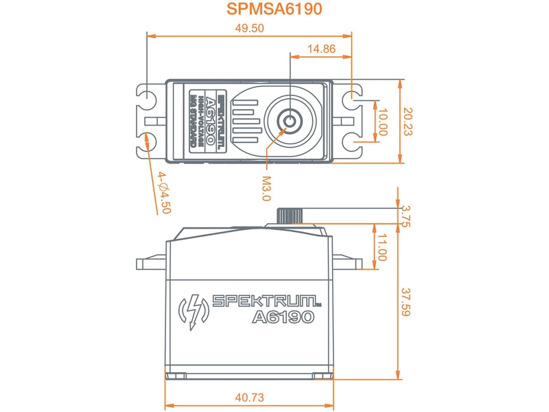 Spektrum servo A6190 8.3kg.cm 0.13s/60° MG HV