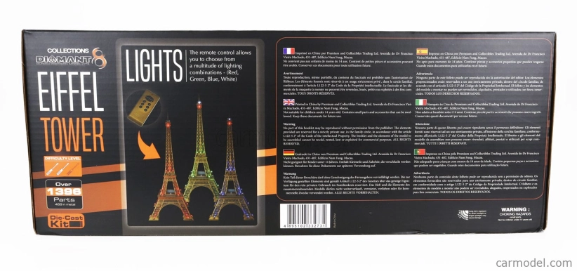 Ixo-models Príslušenstvo Torre Eiffel Parigi - Eiffelova veža Paríž 1889 - Výška 120 cm - 1396 dielikov - Súčasťou je reflektor a osvetľovací systém 1:250 Bronz