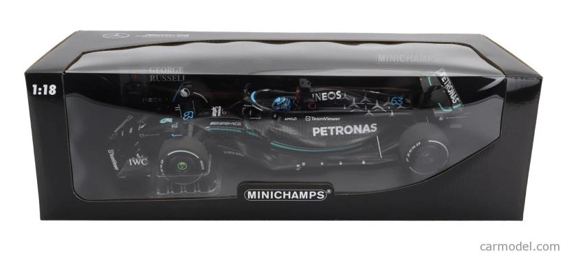 Minichamps Mercedes gp F1 W14 Team Mercedes-amg Petronas Formula One N 63 Australian Gp 2023 George Russel 1:18 Matt Black