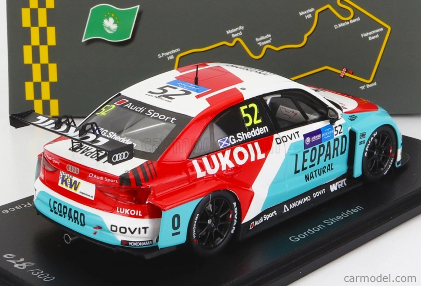 Spark-model Audi Rs3 Lms Team Audi Sport Leopard Lukpil Wtcr N 52 Macau Guia Race 2018 G.shedden 1:43 Světle Modrá Červená