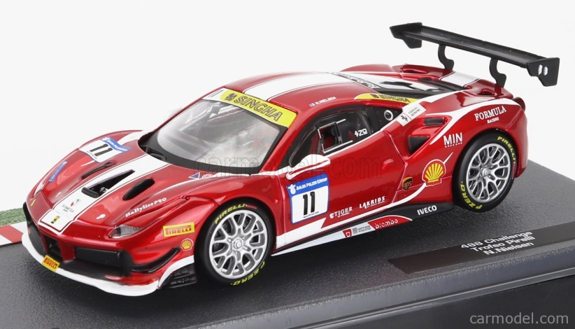 Edicola Ferrari 488 Gtb N 11 Challenge Trofeo Pirelli 2018 Niklas Nielsen 1:43 Červená Met Bílá