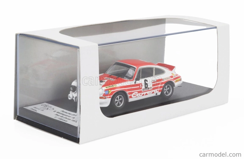 Trofeu Porsche 911 Carrera Rs Coupe (night Version) N 6 Rally Tour De Corse 1972 Bjorn Waldegaard - Hans Thorszelius 1:43 Bílá Červená