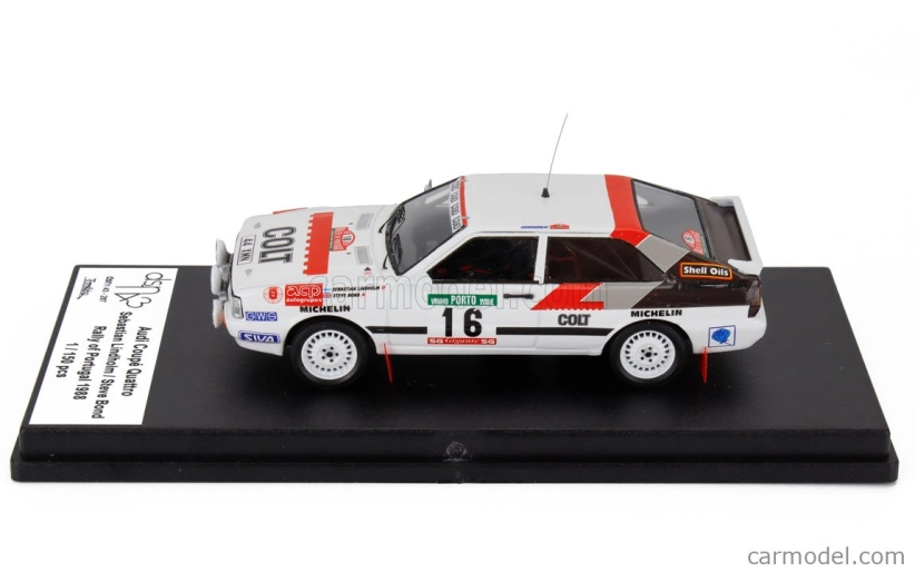 Trofeu Audi Quattro Coupe (night Version) N 16 Rally Portugal 1988 Sebastian Lindholm - Steve Bond 1:43 Bílá Červená