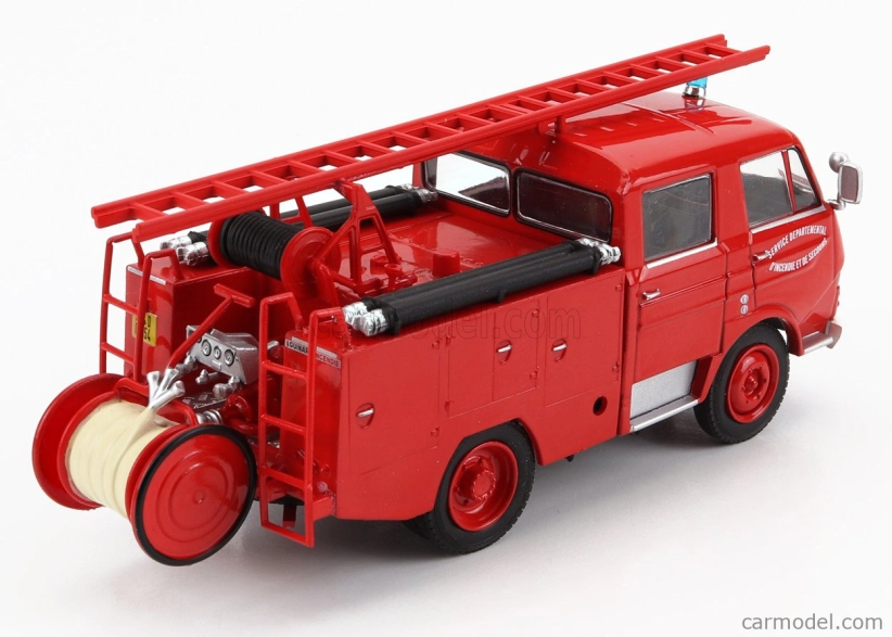Edicola Citroen N-series Tanker Truck 1969 - Hasičské auto - Vigili Del Fuoco - Feuerwehr 1:43 Červená