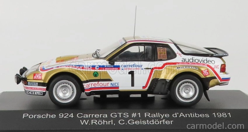 Cmr Porsche 924 Carrera Gts N 1 Rally D'antibes 1981 W.rohrl - C.geistdorfer 1:43 Zlatá Bílá