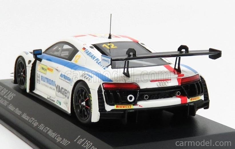Minichamps Audi R8 Lms Team Hcb Rutroni Racing N 12 Fia World Gt Cup Macau 2017 Plentz 1:43 Biela