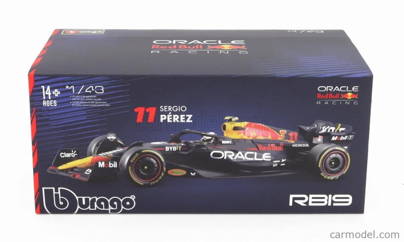 Bburago Red bull F1 Rb19 Team Oracle Red Bull Racing N 11 1:43, tmavomodrá