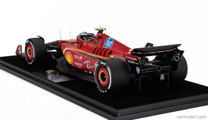 Looksmart Ferrari F1  Sf-24 Team Scuderia Ferrari N 55 3rd Monaco Gp 2024 Carlos Sainz - Con Vetrina - With Showcase 1:18 Červená Bílá Žlutá