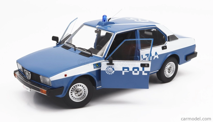 Mitica-diecast Alfa romeo Alfetta 2000 Polizia Stradale 1978 Police 1:18 Modrá Bílá
