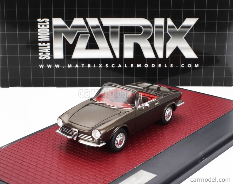 Matrix modely v mierke Alfa romeo Giulia Gt Cabriolet Spider Prototipo 1963 1:43 Brown Met