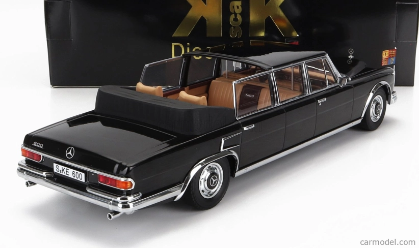 Kk-scale Mercedes benz S-class 600 Pullman (w100) Landaulet Semiconvertible Queen Elizabeth Ii - Kurt Georg Kiesinger 1965 1:18 Black
