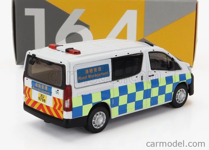 Tiny toys Toyota Hiace Minibus Hong Kong Police 2009 1:64 Bílá Modrá Žlutá