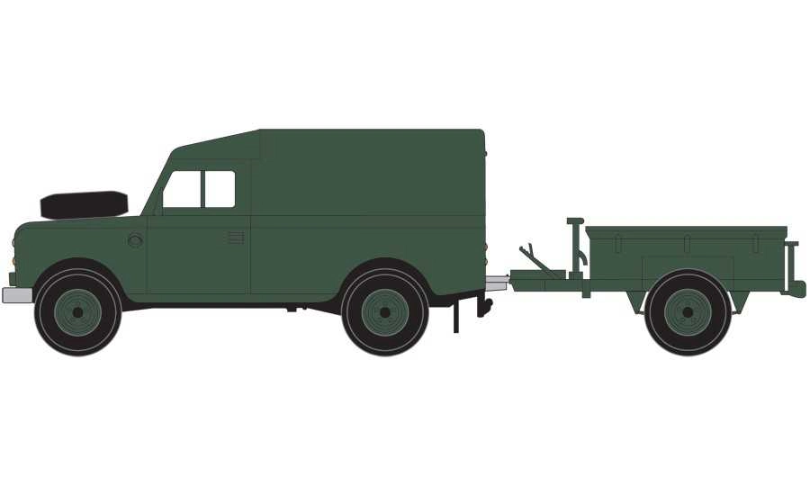 Classic Kit military A02324 - LWB Land Rover (Hard Top) and Trailer (1:76)
