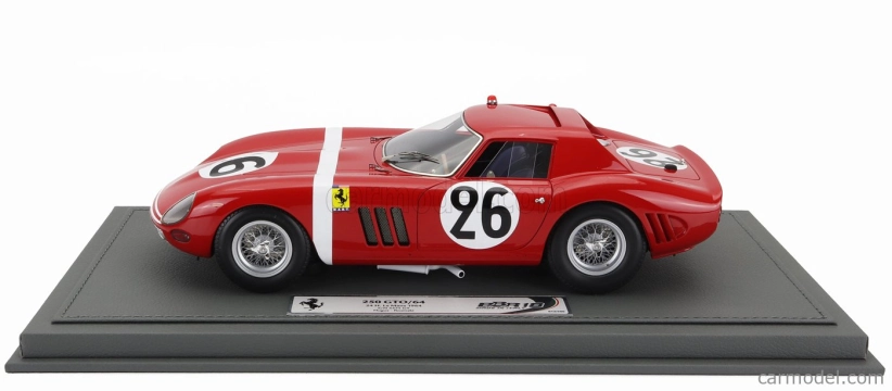 Bbr-models Ferrari 250 Gto 3.0l V12 Team North American Racing N.a.r.t. N 26 24h Le Mans 1964 Ed Hugus - Jose Rosinski - Con Vetrina - With Showcase 1:18 Červená Bílá