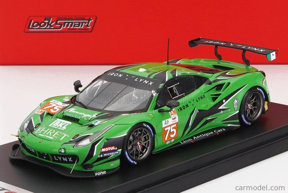 Looksmart Ferrari 488 Gte Evo 3.9l Turbo V8 Team Iron Lynx N 75 1:43, zelená