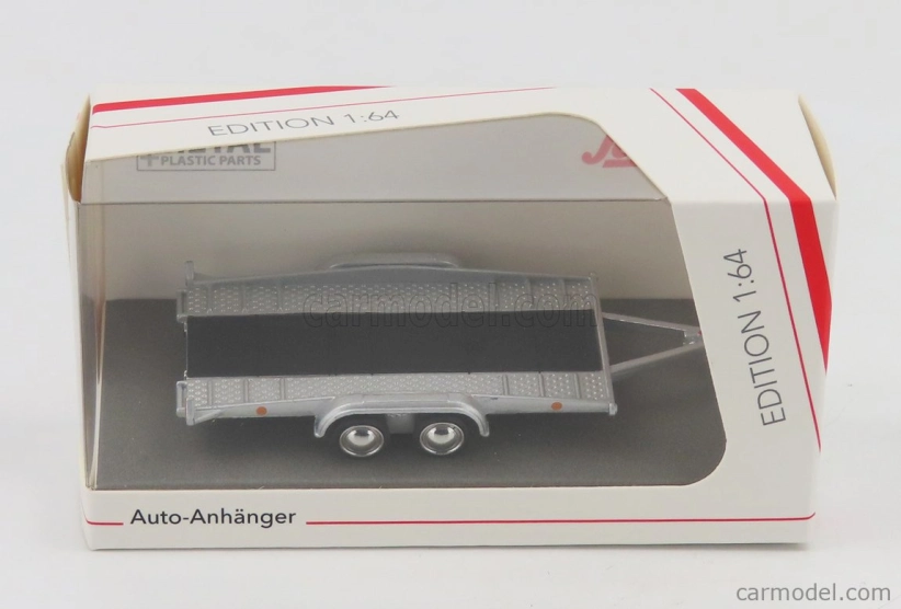 Schuco Accessories Carrello Trasporto Auto 2-assi - Car Transporter Trailer - Car Not Included 1:64 Stříbrná Černá