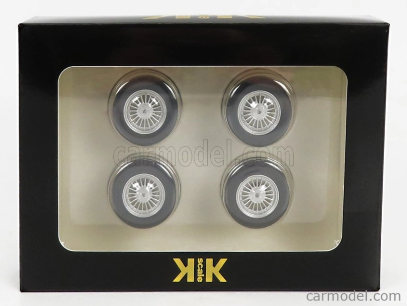 Kk-scale Accessories 4x Wheels And Rims Set 17' For Bmw 3-series Alpina (e30) 1988 1:18 Černá Stříbrná