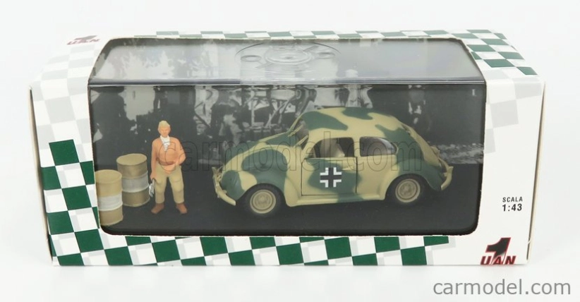 Rio-models Volkswagen Afrika Korps Wehrmacht 1941 s figúrkami 1:43 Vojenská zelená piesočná