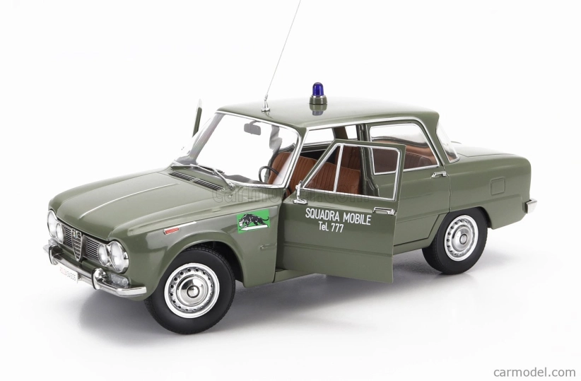 Mitica-diecast Alfa romeo Giulia 1.6 Ti Polizia Milano 1963 - Squadra Mobile Tel. 777 1:18 Verde Lucido - zelená