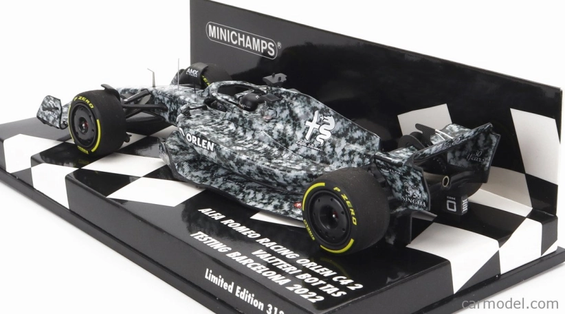 Minichamps Alfa romeo F1 C42 Team Orlen Racing N 77 Test Barcelona 2022 Valtteri Bottas 1:43 Biela
