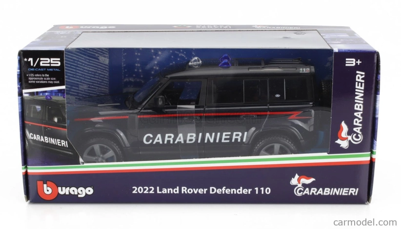 Bburago Land rover New Defender 110 Carabinieri 2022 1:24 Blue