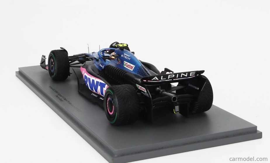 Spark-model Renault F1  A523 Team Bwt Alpine N 10 7th Monaco Gp 2023 Pierre Gasly 1:18 Modrá Růžová