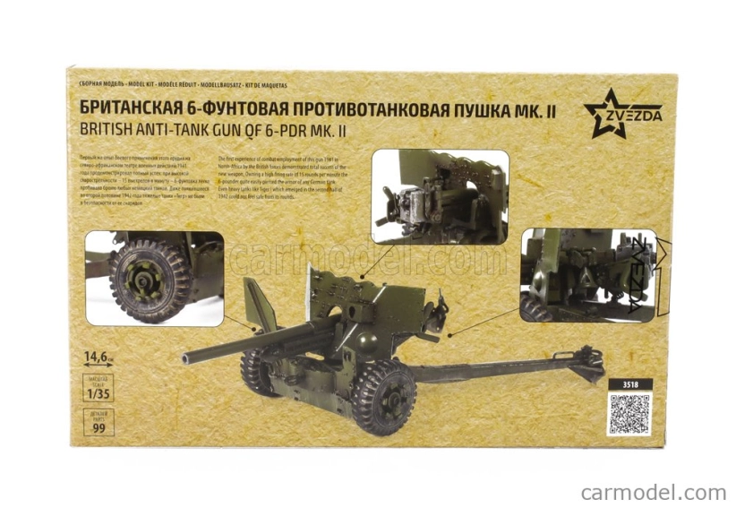Zvezda Krupp British Anti Tank Gun Military 1:35 /