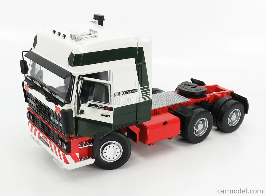 Road-kings DAF 3600 Space Cab Tractor Truck 3-assi 1986 1:18 Bielo-zeleno-červená