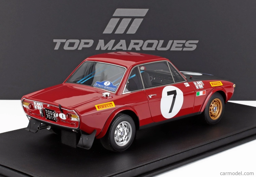 Topmarques Lancia Fulvia Hf 1600 Coupe (night Version) N 7 2nd Rally Acropolis 1972 Simo Lampinen - Bo Reinicke 1:12 Červená Bílá