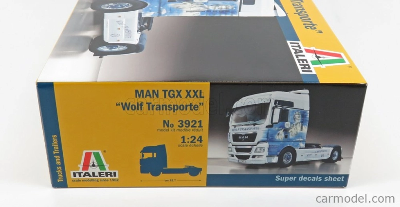 Italeri MAN Tgx 18.480 Xxl Wolf Transporte Tractor Truck 2-assi 2012 1:24 /