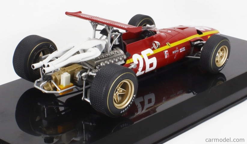 Edicola Ferrari F1 312 F1-68 N 26 Sezóna 1968 Jacky Ickx - Con Vetrina - s vitrínou 1:24 červená biela