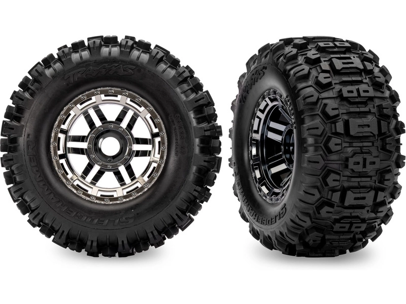 Traxxas kolo 2.8", pneu Sledgehammer, disk černý chrom (2)