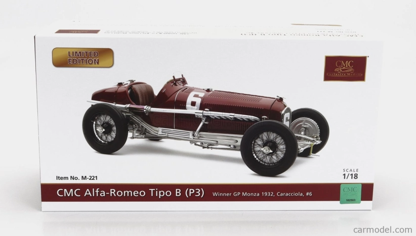 Cmc Alfa romeo F1 P3 N 6 Winner Monza Gp 1932 R.caracciola 1:18 Red