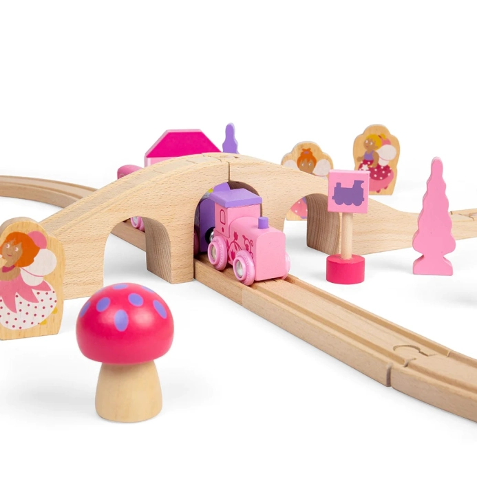 Bigjigs Rail Dřevěná vláčkodráha osmička pro princezny 35 dílů