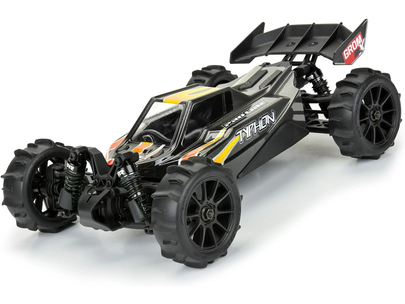 Kolesá Pro-Line 1:14, pneumatiky Dumont, čierny disk, H12mm (4): Typhon GROM