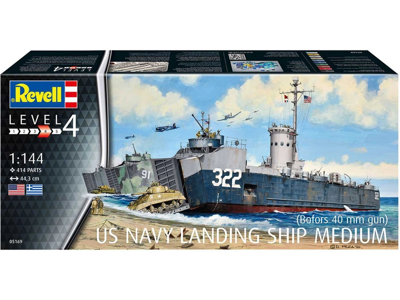 Revell US Navy Landing Ship Medium (Bofors 40 mm gun) (1:144)